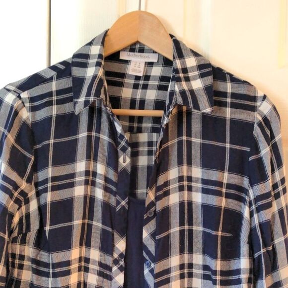 Men's Black and White Plaid Shirt - Picture 3 of 6